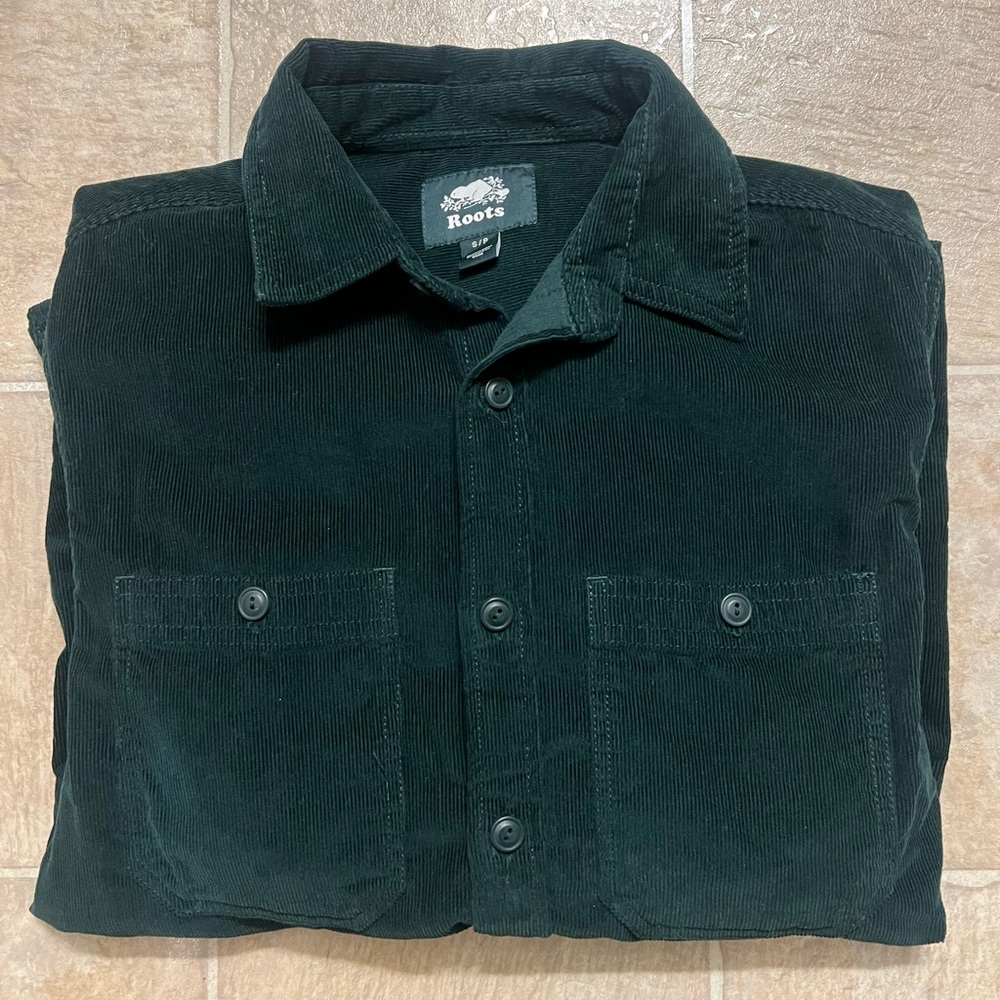 Roots Men's Dark Green Corduroy Shirt